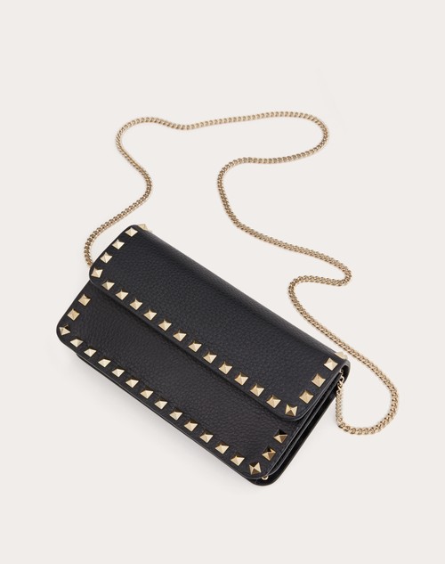 Red Valentino POUCH CON CATENA ROCKSTUD IN VITELLO GRANATO Negozio