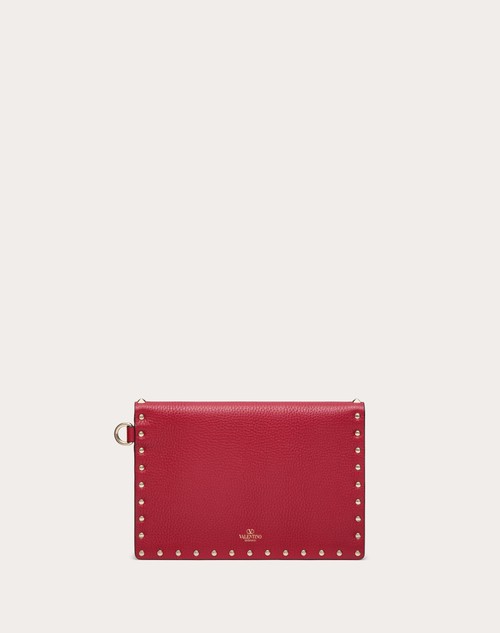 Red Valentino POUCH ROCKSTUD IN VITELLO GRANATO In Saldo