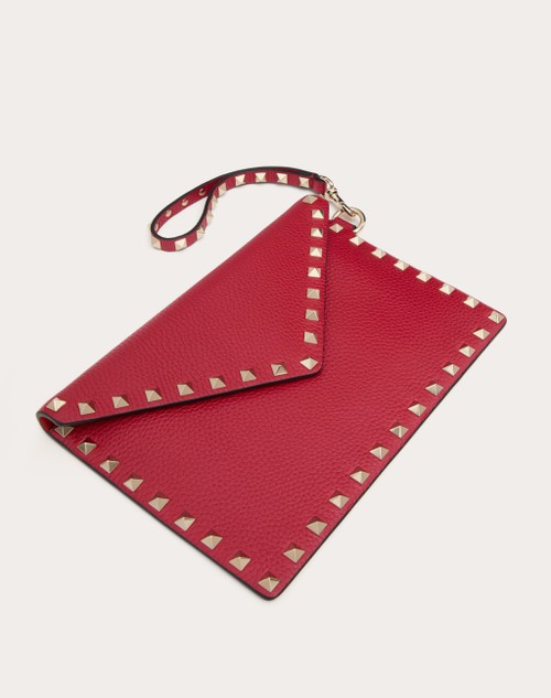 Red Valentino POUCH ROCKSTUD IN VITELLO GRANATO In Saldo