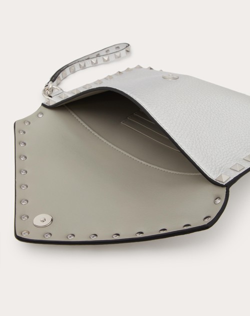 Red Valentino POCHETTE ROCKSTUD IN VITELLO GRANATO METALLIZZATO Nuova