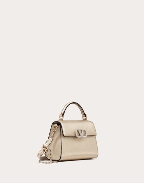 Red Valentino BORSA A MANO MINI VSLING IN VITELLO GRANATO METALLIZZATO Vendite Flash
