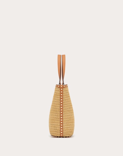 Red Valentino BORSA SHOPPING ROCKSTUD IN RAFIA INTRECCIATA Soddisfazione Garantita