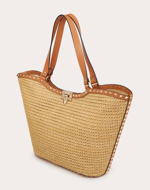 Red Valentino BORSA SHOPPING ROCKSTUD IN RAFIA INTRECCIATA Soddisfazione Garantita