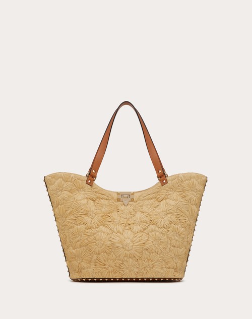 Red Valentino BORSA SHOPPING ROCKSTUD IN RAFIA INTRECCIATA Qualità Garantita