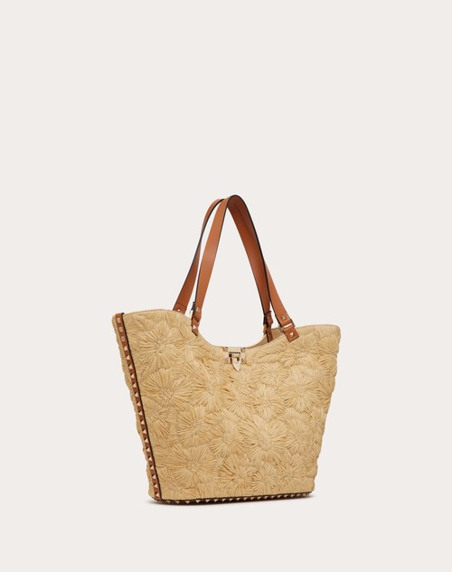 Red Valentino BORSA SHOPPING ROCKSTUD IN RAFIA INTRECCIATA Qualità Garantita