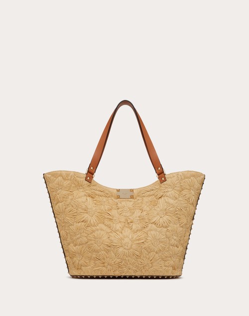 Red Valentino BORSA SHOPPING ROCKSTUD IN RAFIA INTRECCIATA Qualità Garantita
