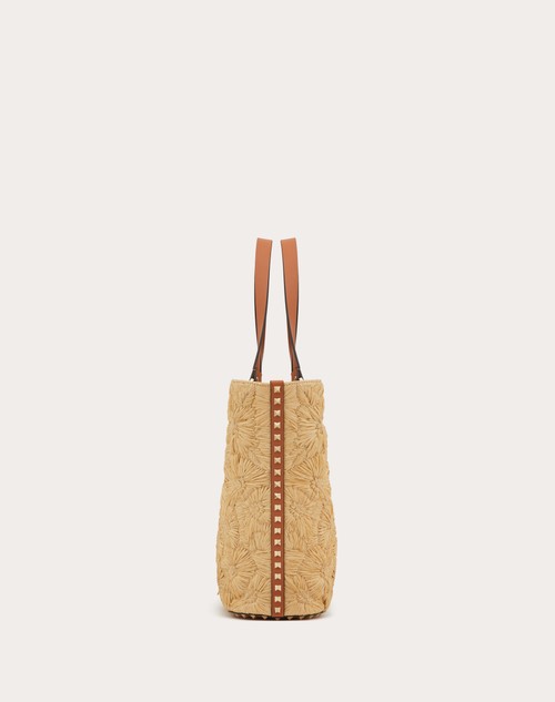 Red Valentino BORSA SHOPPING ROCKSTUD IN RAFIA INTRECCIATA Qualità Garantita
