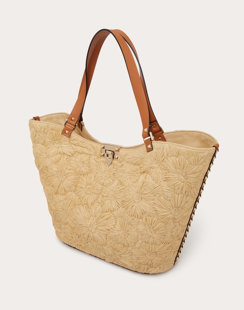 Red Valentino BORSA SHOPPING ROCKSTUD IN RAFIA INTRECCIATA Qualità Garantita