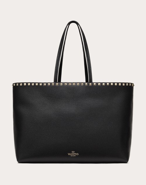 Red Valentino BORSA SHOPPING ROCKSTUD IN VITELLO GRANATO Promozione Limitata