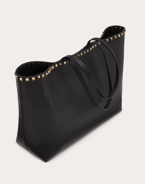 Red Valentino BORSA SHOPPING ROCKSTUD IN VITELLO GRANATO Promozione Limitata