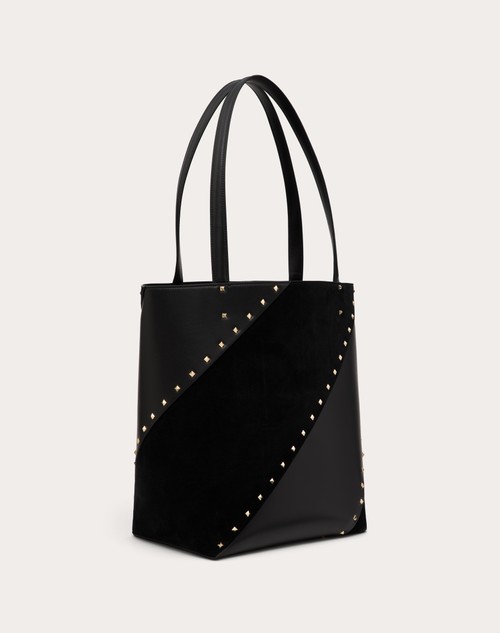 Red Valentino BORSA SHOPPING VALENTINO GARAVANI VALENTINO GARAVANI ROCKSTUD WISPY IN VITELLO E CAMOSCIO Prezzo Ridotto