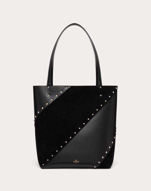 Red Valentino BORSA SHOPPING VALENTINO GARAVANI VALENTINO GARAVANI ROCKSTUD WISPY IN VITELLO E CAMOSCIO Prezzo Ridotto