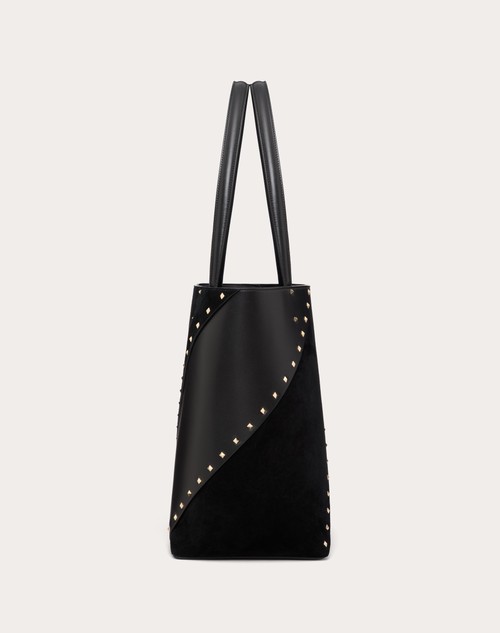 Red Valentino BORSA SHOPPING VALENTINO GARAVANI VALENTINO GARAVANI ROCKSTUD WISPY IN VITELLO E CAMOSCIO Prezzo Ridotto