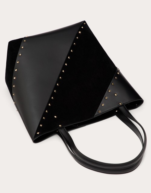 Red Valentino BORSA SHOPPING VALENTINO GARAVANI VALENTINO GARAVANI ROCKSTUD WISPY IN VITELLO E CAMOSCIO Prezzo Ridotto