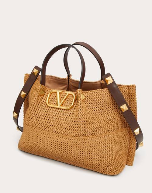 Red Valentino BORSA SHOPPING MEDIA IN RAFIA SINTETICA Presa