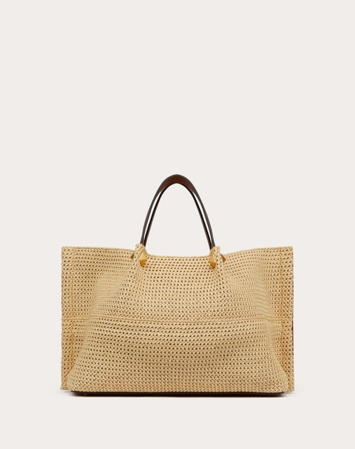Red Valentino BORSA SHOPPING MEDIA IN RAFIA SINTETICA Sconto