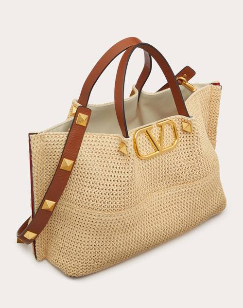 Red Valentino BORSA SHOPPING MEDIA IN RAFIA SINTETICA Sconto
