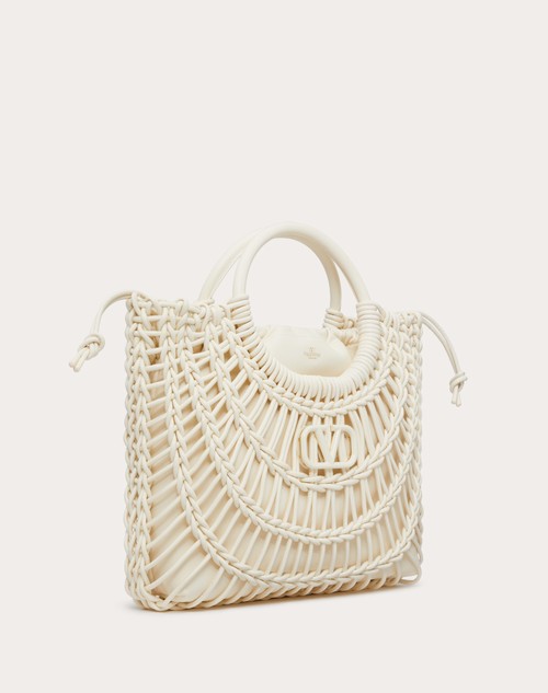 Red Valentino BORSA SHOPPING VALENTINO GARAVANI ALLKNOTS IN PELLE INTRECCIATA In Vendita
