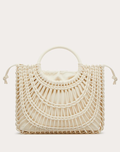 Red Valentino BORSA SHOPPING VALENTINO GARAVANI ALLKNOTS IN PELLE INTRECCIATA In Vendita