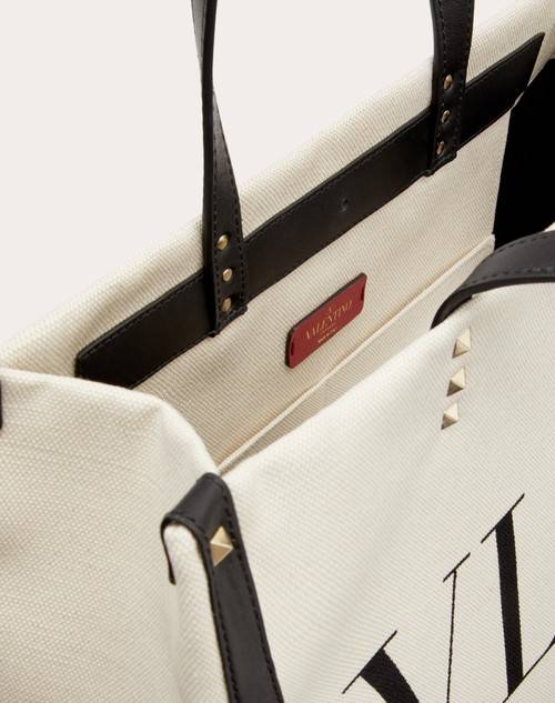 Red Valentino BORSA SHOPPING PICCOLA IN CANVAS CON STAMPA VLTN Vendita Calda