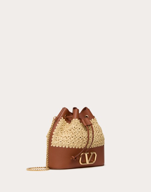 Red Valentino MINI SECCHIELLO CON CATENA VLOGO SIGNATURE IN RAFIA Vendita Economica
