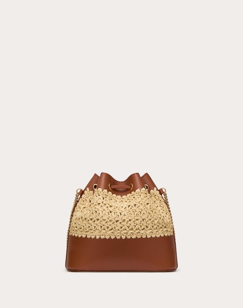 Red Valentino MINI SECCHIELLO CON CATENA VLOGO SIGNATURE IN RAFIA Vendita Economica