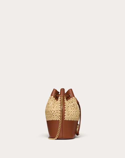 Red Valentino MINI SECCHIELLO CON CATENA VLOGO SIGNATURE IN RAFIA Vendita Economica