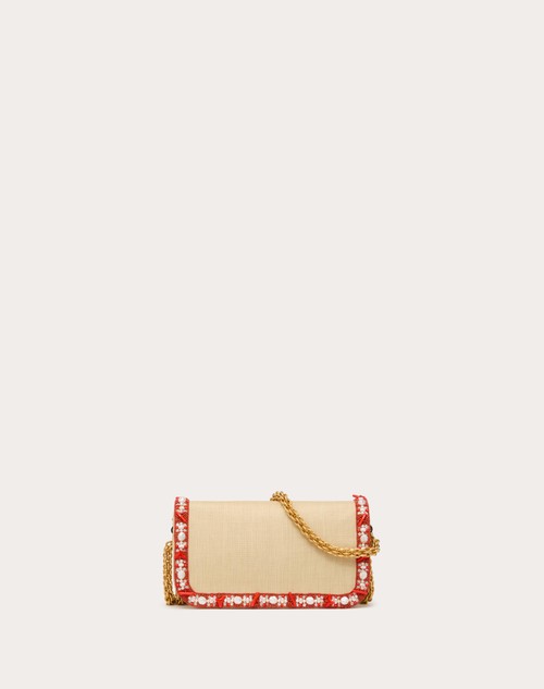 Red Valentino BORSA PICCOLA A SPALLA VALENTINO GARAVANI LOCÒ IN RAFIA CON PROFILO RICAMATO Qualità