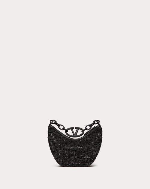 Red Valentino MINI HOBO VLOGO MOON BAG CON STRASS Economico