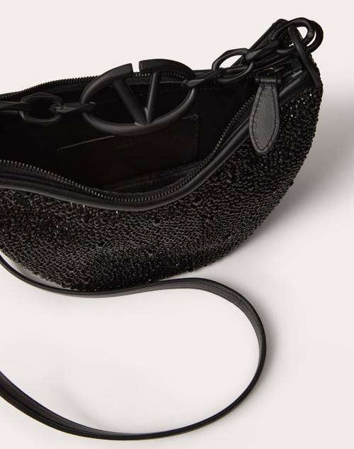Red Valentino MINI HOBO VLOGO MOON BAG CON STRASS Economico