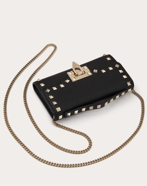 Red Valentino PORTAFOGLIO CON CATENA ROCKSTUD IN VITELLO GRANATO In Saldo