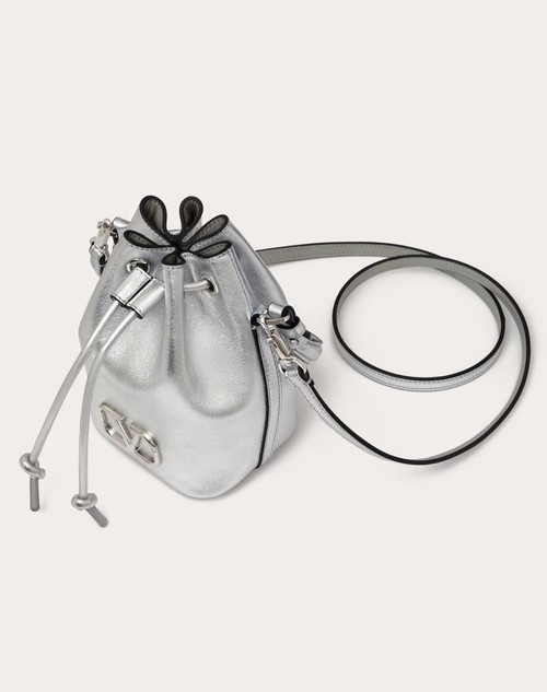 Red Valentino MINI BORSA A SECCHIELLO VLOGO SIGNATURE IN NAPPA METALLIZZATA 2025