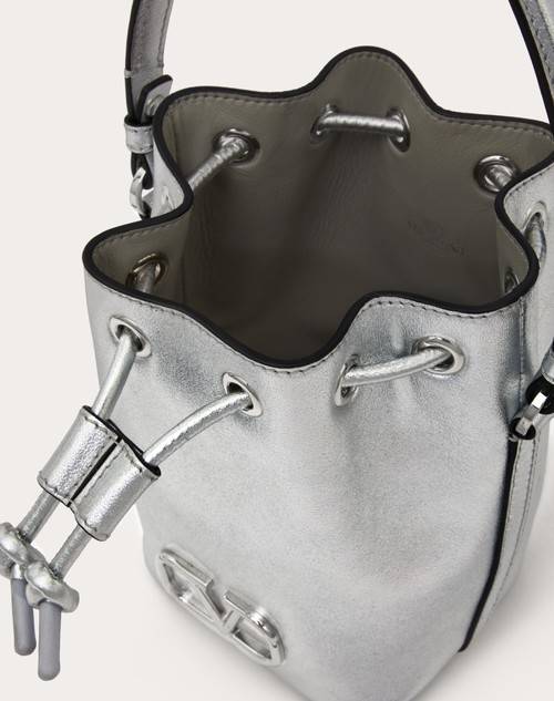 Red Valentino MINI BORSA A SECCHIELLO VLOGO SIGNATURE IN NAPPA METALLIZZATA 2025