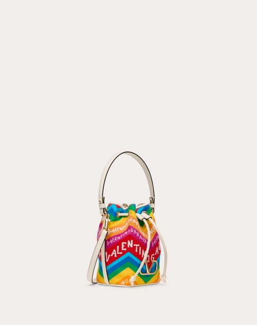 Red Valentino MINI BORSA A SECCHIELLO VALENTINO GARAVANI ESCAPE IN CANVAS CON STAMPA CHEVRON24 Pezzi Unici