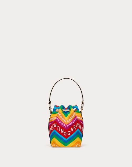 Red Valentino MINI BORSA A SECCHIELLO VALENTINO GARAVANI ESCAPE IN CANVAS CON STAMPA CHEVRON24 Pezzi Unici