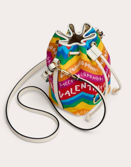Red Valentino MINI BORSA A SECCHIELLO VALENTINO GARAVANI ESCAPE IN CANVAS CON STAMPA CHEVRON24 Pezzi Unici