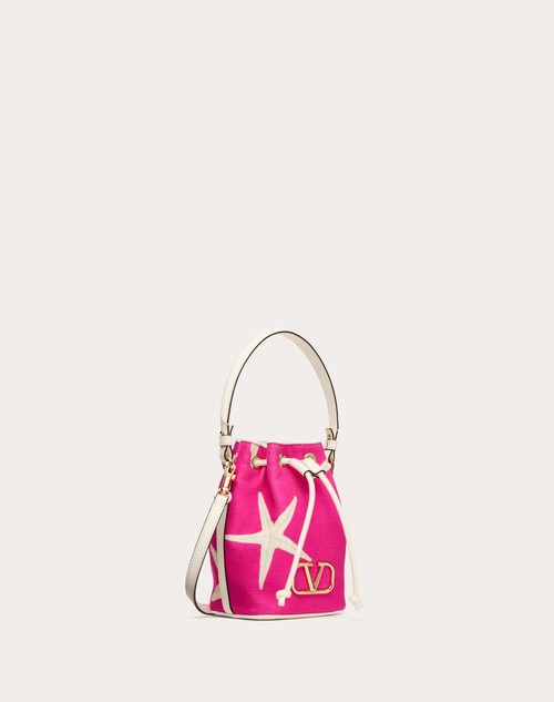 Red Valentino MINI BORSA A SECCHIELLO VALENTINO GARAVANI ESCAPE IN CANVAS CON STAMPA STARFISH Soddisfazione Garantita