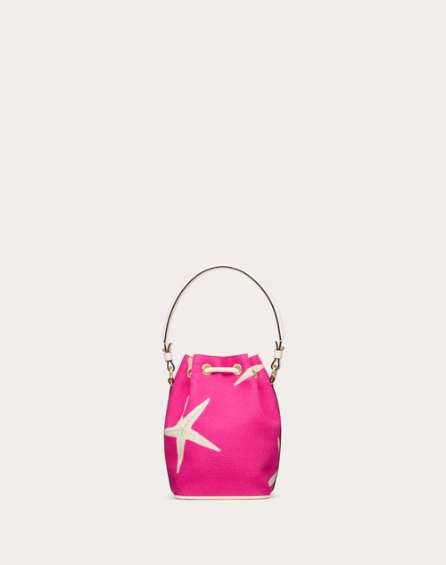 Red Valentino MINI BORSA A SECCHIELLO VALENTINO GARAVANI ESCAPE IN CANVAS CON STAMPA STARFISH Soddisfazione Garantita