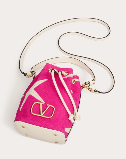 Red Valentino MINI BORSA A SECCHIELLO VALENTINO GARAVANI ESCAPE IN CANVAS CON STAMPA STARFISH Soddisfazione Garantita