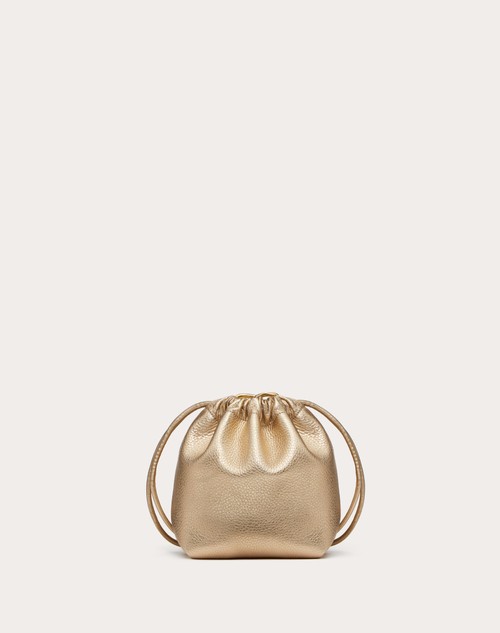 Red Valentino MINI BORSA A SACCHETTO VLOGO POUF IN PELLE METALLIZZATA Qualità Garantita