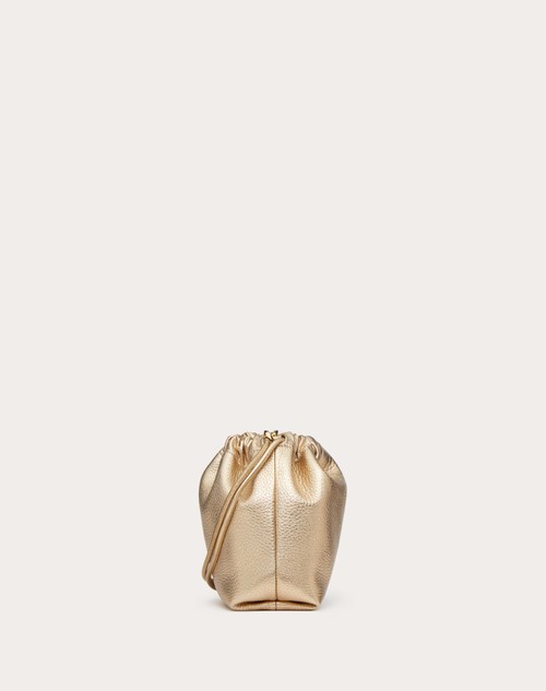 Red Valentino MINI BORSA A SACCHETTO VLOGO POUF IN PELLE METALLIZZATA Qualità Garantita