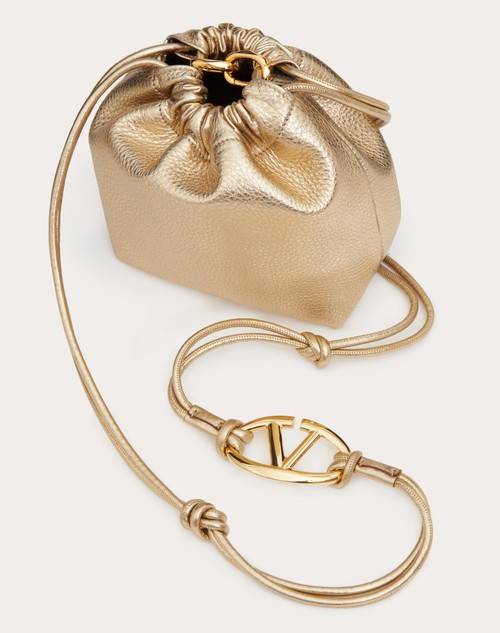 Red Valentino MINI BORSA A SACCHETTO VLOGO POUF IN PELLE METALLIZZATA Qualità Garantita