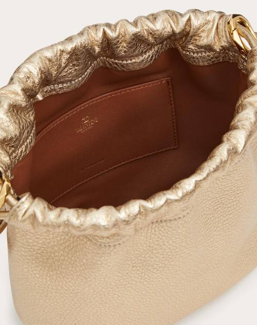 Red Valentino MINI BORSA A SACCHETTO VLOGO POUF IN PELLE METALLIZZATA Qualità Garantita