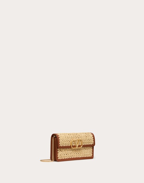 Red Valentino PORTAFOGLIO CON CATENA VLOGO SIGNATURE IN RAFIA Consegna Veloce