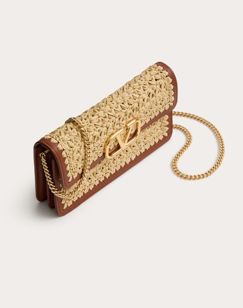 Red Valentino PORTAFOGLIO CON CATENA VLOGO SIGNATURE IN RAFIA Consegna Veloce
