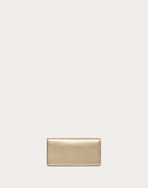 Red Valentino PORTAFOGLIO CON CATENA VLOGO SIGNATURE IN VITELLO GRANATO METALLIZZATO Promozione Limitata