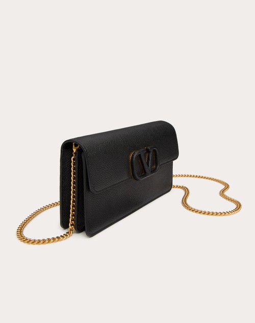 Red Valentino PORTAFOGLIO CON CATENA VLOGO SIGNATURE IN VITELLO GRANATO Fino Al -60%