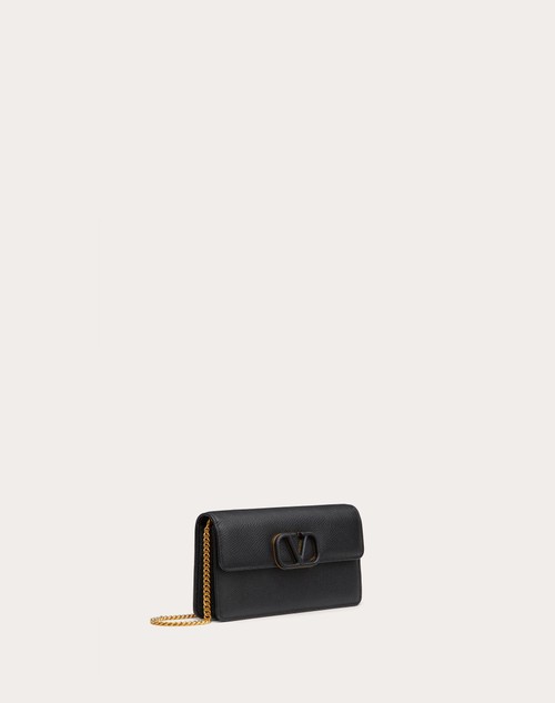 Red Valentino PORTAFOGLIO CON CATENA VLOGO SIGNATURE IN VITELLO GRANATO Shopping Online