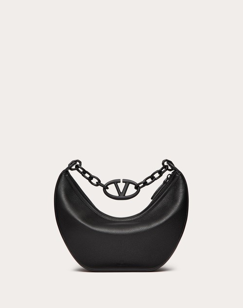 Red Valentino HOBO PICCOLA VLOGO MOON BAG IN VITELLO GRANATO CON CATENA Vendita Economica