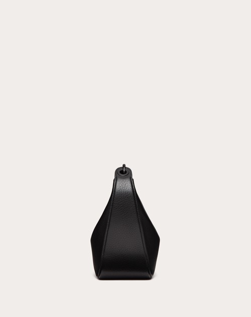 Red Valentino HOBO PICCOLA VLOGO MOON BAG IN VITELLO GRANATO CON CATENA Vendita Economica